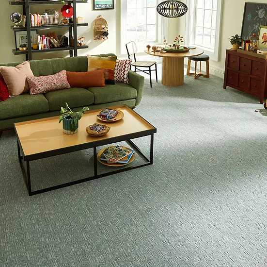 Green Carpet in a living room